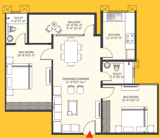 2 BHK Flat in Shree Shakambhari Kohinoor Residency in Mansarovar, Jaipur - Image 927807