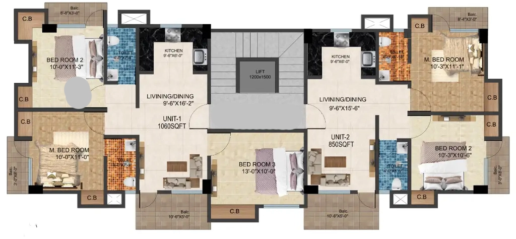 Floor Plan of ABS Anirban in Lalmati, Guwahati - Image 426988