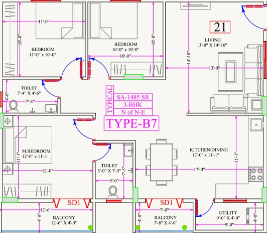 3 BHK Flat in Rishideep Sentosa in Sarjapur, Bangalore - Image 927815