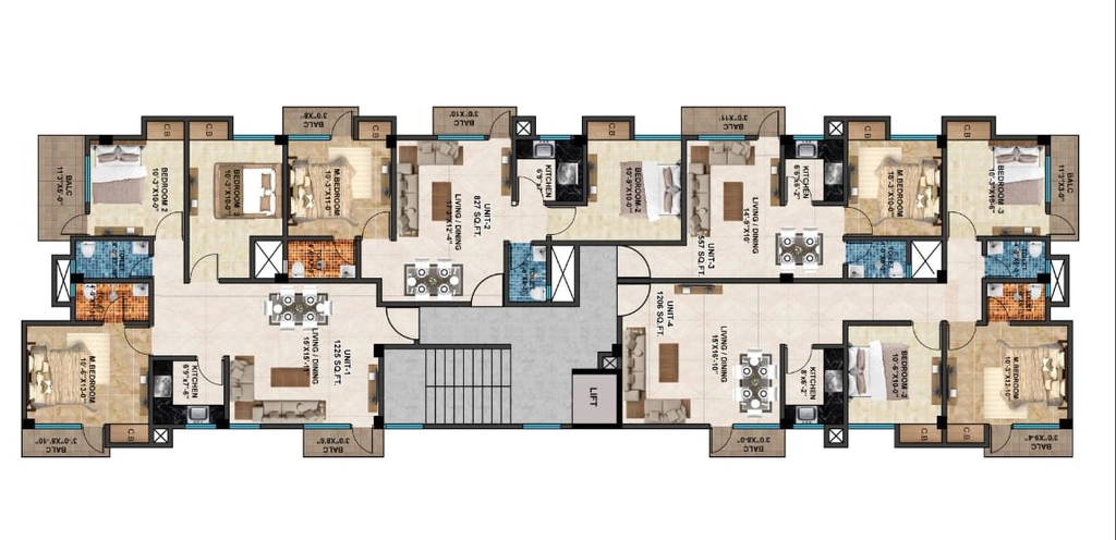 Floor Plan of ABS Daffodil in Lachit Nagar, Guwahati - Image 427005