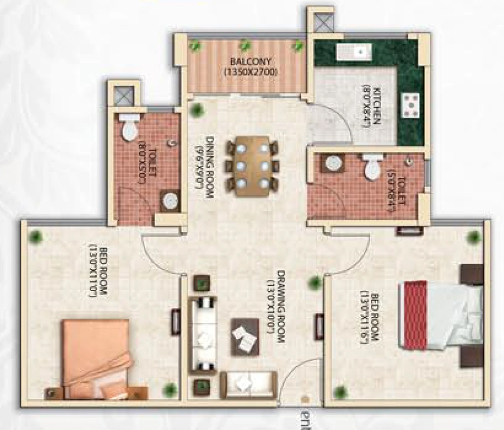 2 BHK Flat in Achyut Nest in VIP Road, Guwahati - Image 927845