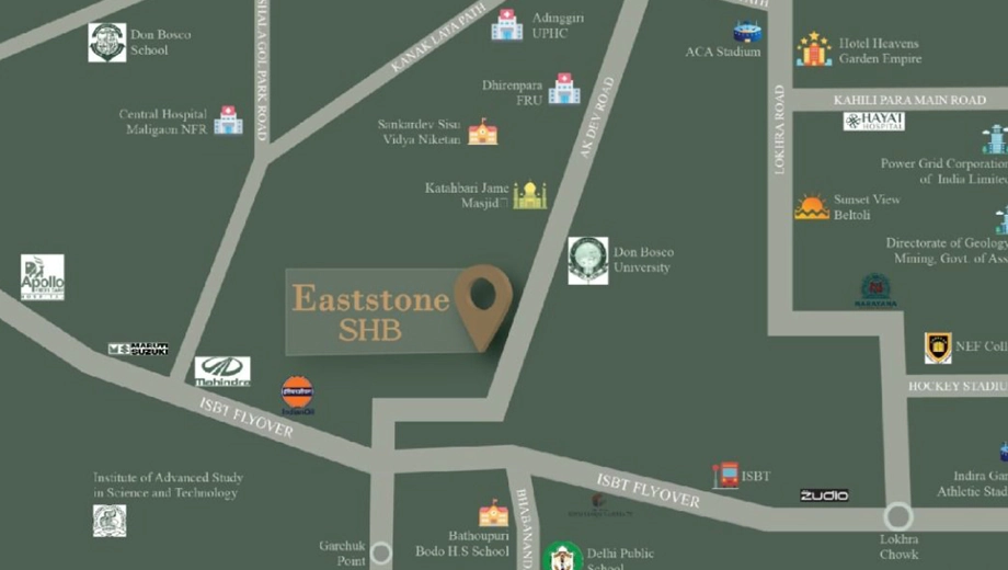 Location of Eaststone SHB in Dhirenpara, Guwahati - Image 427136