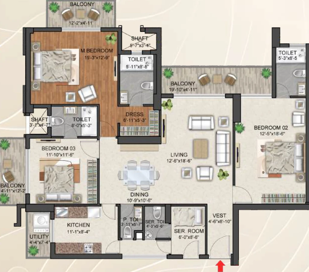 3 BHK Flat in Abhyudaya Celestial in Gomti Nagar Extension, Lucknow - Image 927913