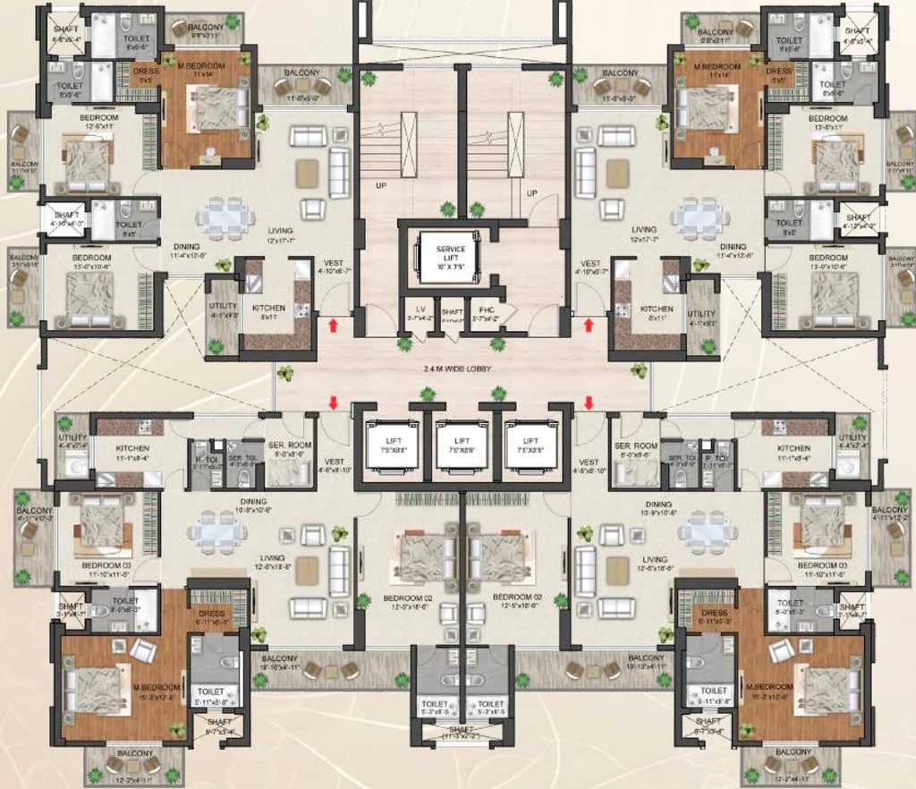 Floor Plan of Abhyudaya Celestial in Gomti Nagar Extension, Lucknow - Image 427129