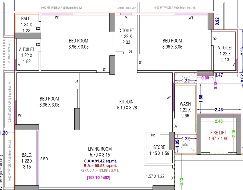 3 BHK Flat in J Eklera Silent Scape in Valak, Surat - Image 927917