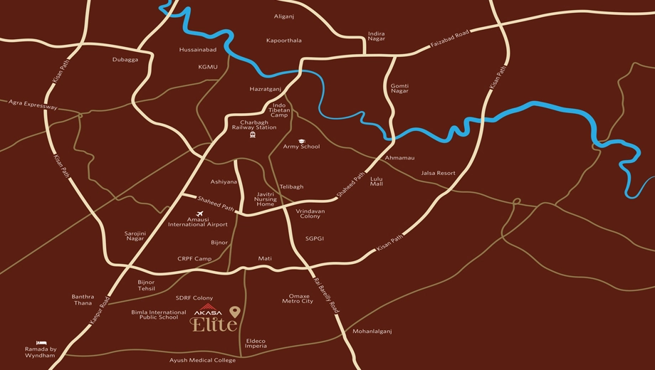 Location of Akasa Elite in Sarojini Nagar, Lucknow - Image 427171