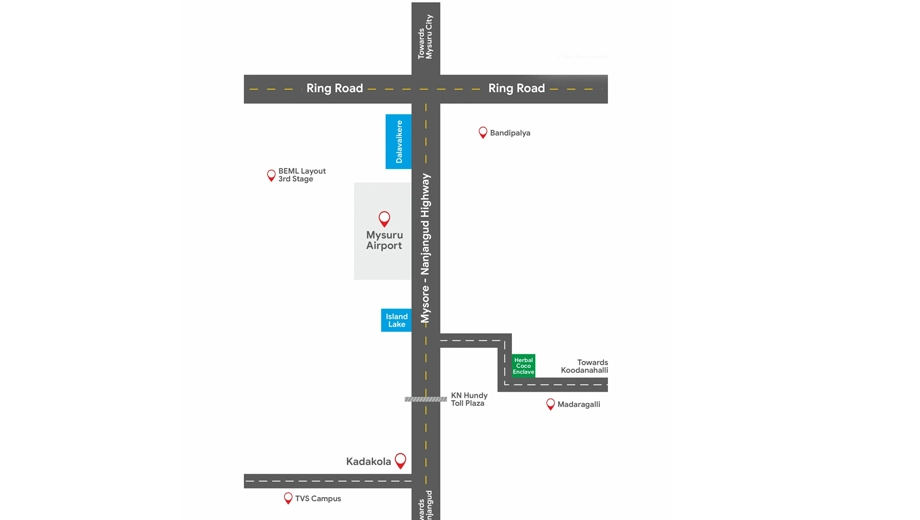 Location of GSS Herbal Coco Enclave in Madaragalli, Mysore - Image 427267