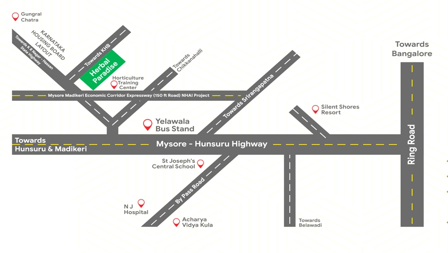 Location of GSS Herbal Paradise in Yelwala, Mysore - Image 427354