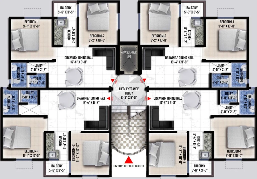 Floor Plan of ARG Rose County East in Faizabad Road, Lucknow - Image 427222
