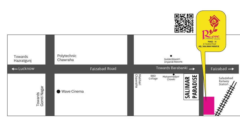 Location of ARG Rose County East in Faizabad Road, Lucknow - Image 427221
