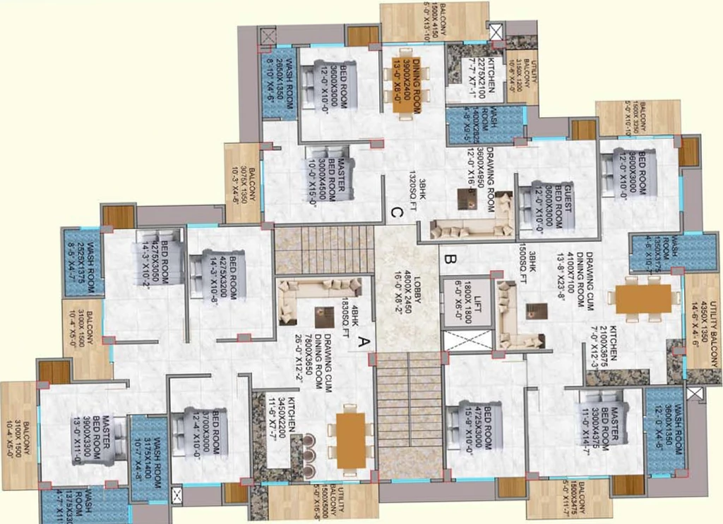 Floor Plan of Inest Phoenix in Bagharbari, Guwahati - Image 427228