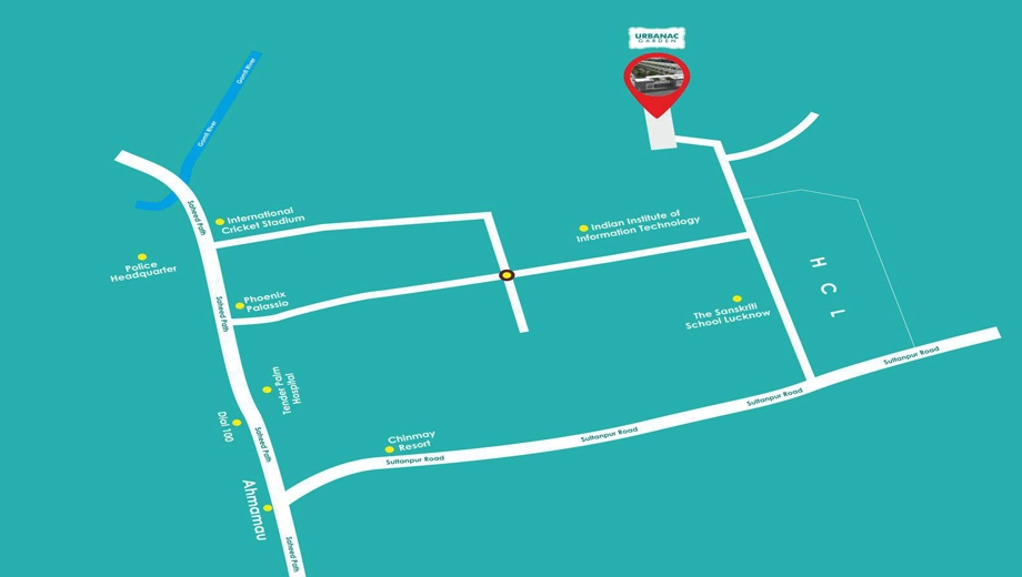 Location of Chinmay Urbanac Garden in Gomti Nagar Extension, Lucknow - Image 427324