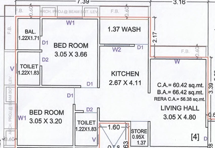 2 BHK Flat in Saral Srushti in Kamrej, Surat - Image 928009