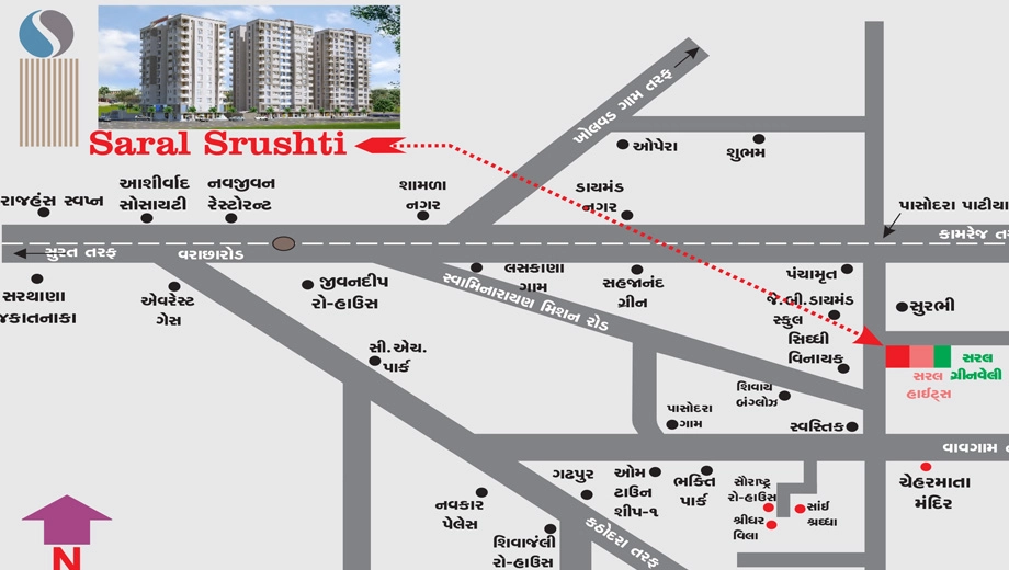 Location of Saral Srushti in Kamrej, Surat - Image 427335