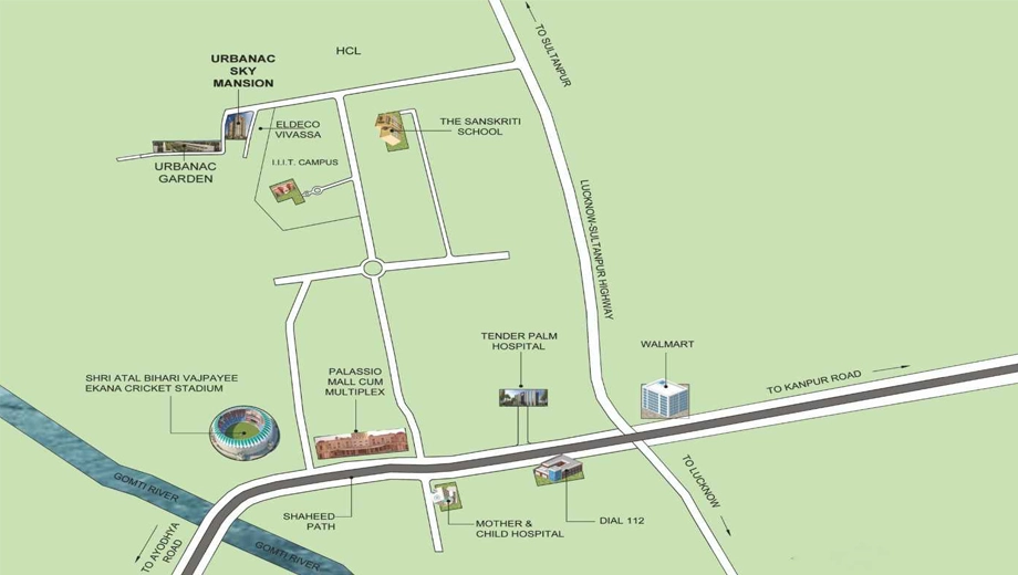 Location of Chinmay Urbanac Sky Mansion in null, Lucknow - Image 427366