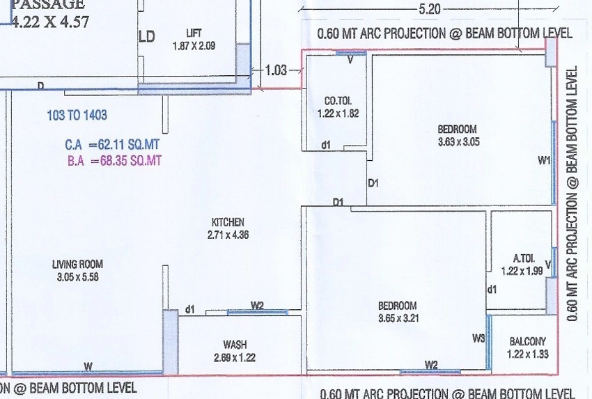 2 BHK Flat in Suwarna Bhoomi in Mota Varachha, Surat - Image 928013