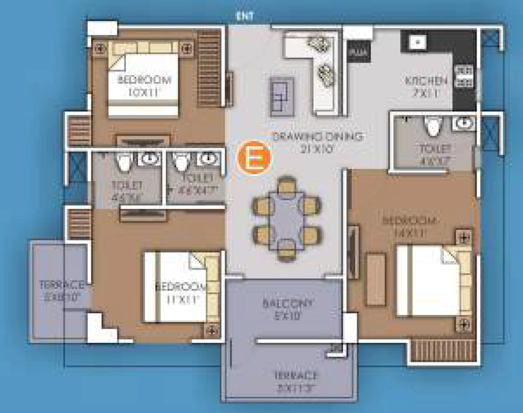 3 BHK Flat in PR Height in Dhirenpara, Guwahati - Image 928039