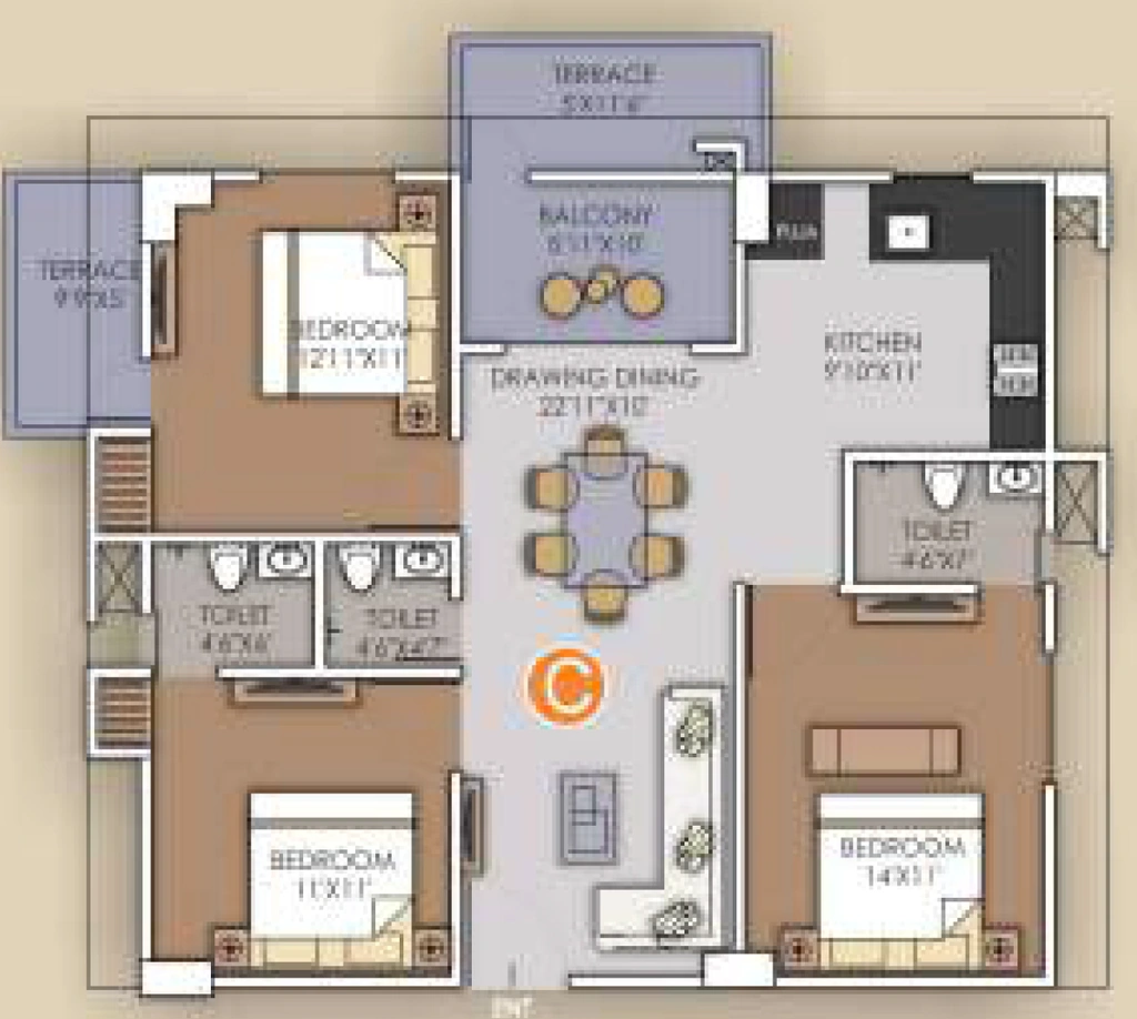 3 BHK Flat in PR Height in Dhirenpara, Guwahati - Image 928040