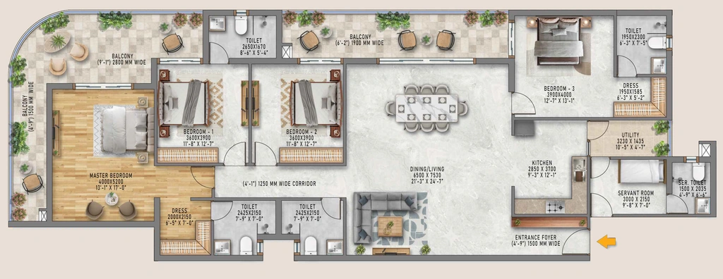 4 BHK Flat in DPS Meridian Heights in Sultanpur Road, Lucknow - Image 928052