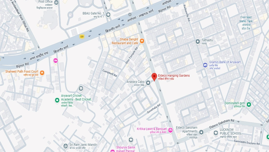 Location of Eldeco Hanging Gardens in Amar Shaheed Path, Lucknow - Image 427453