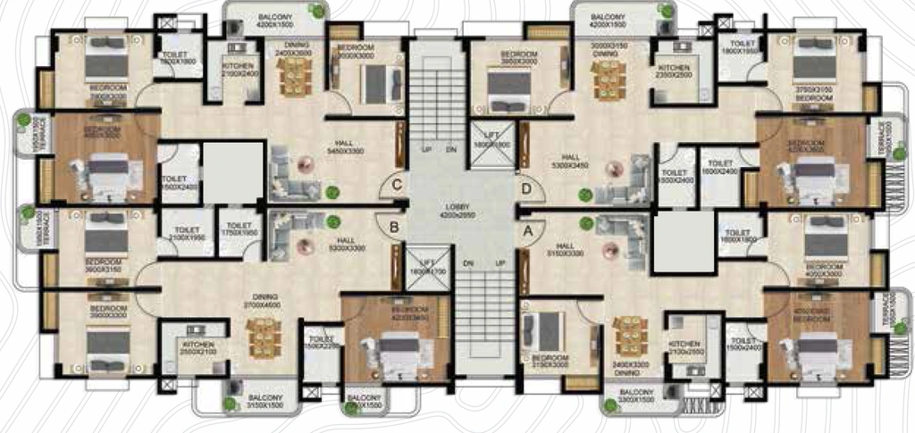 Floor Plan of Prakriti Shom Satya in Lachit Nagar, Guwahati - Image 427473
