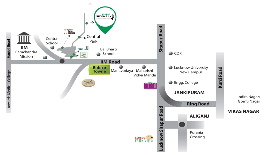 Location of Eldeco Skywalk in IIM Road, Lucknow - Image 427482