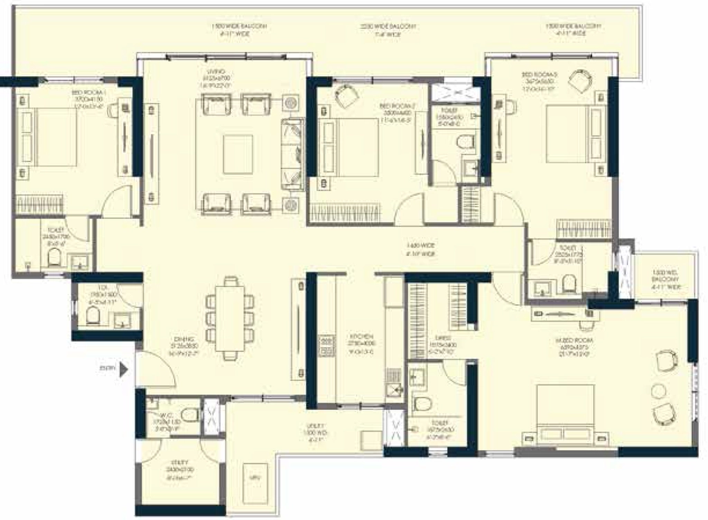 4 BHK Flat in Emaar Elite Oasis in Gomti Nagar Extension, Lucknow - Image 928075