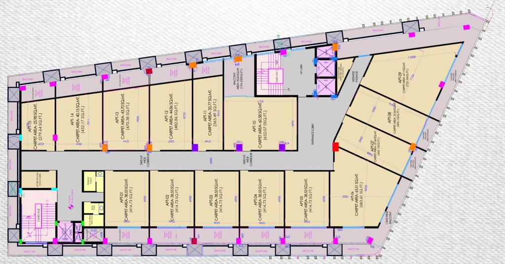 Floor Plan of SV Einar Infinity Heights in Hazratganj, Lucknow - Image 427545