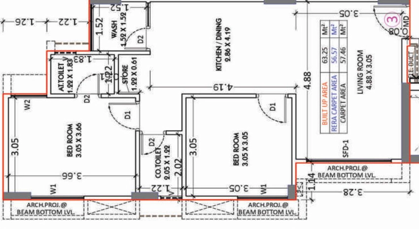 2 BHK Flat in Vijaybhai Solarin Hills in Jahangirpura, Surat - Image 928088