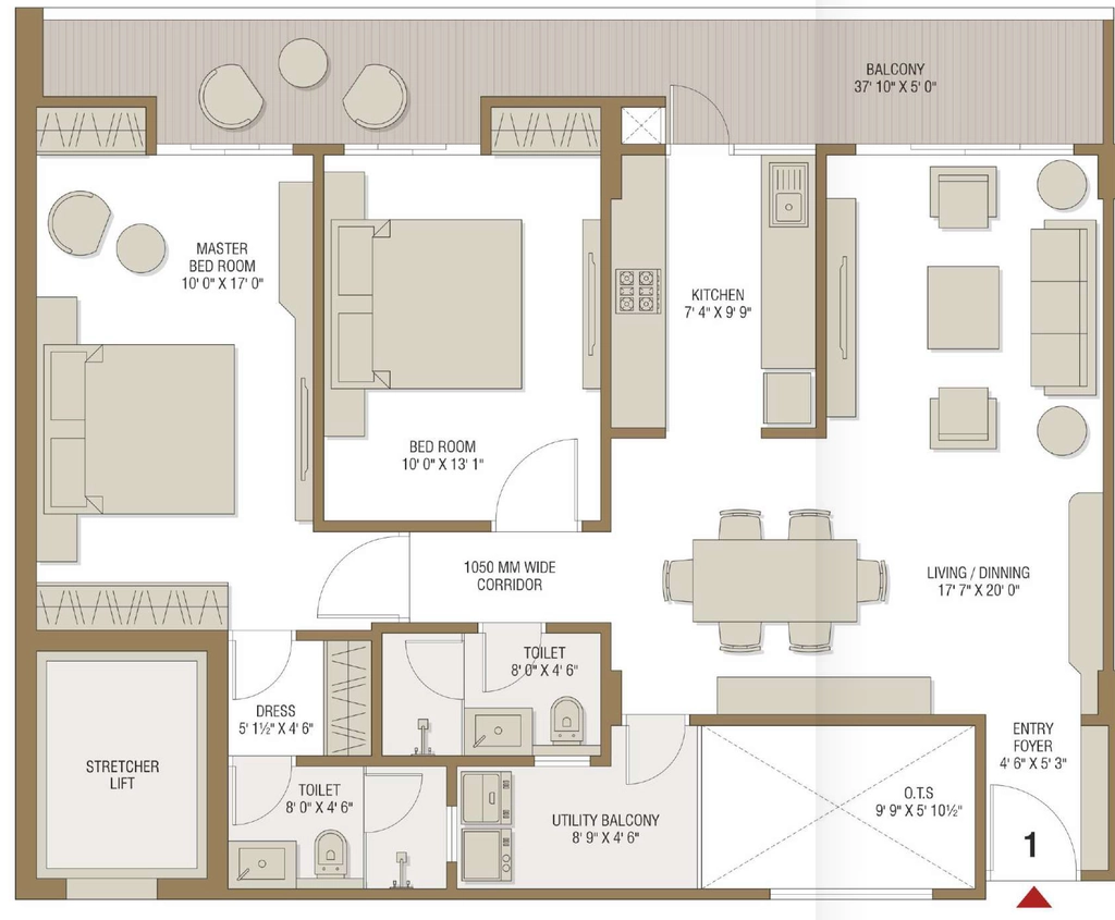 2 BHK Flat in Mega Sahib Greens in LDA Colony, Lucknow - Image 928093