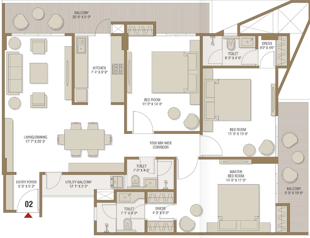 3 BHK Flat in Mega Sahib Greens in LDA Colony, Lucknow - Image 928094