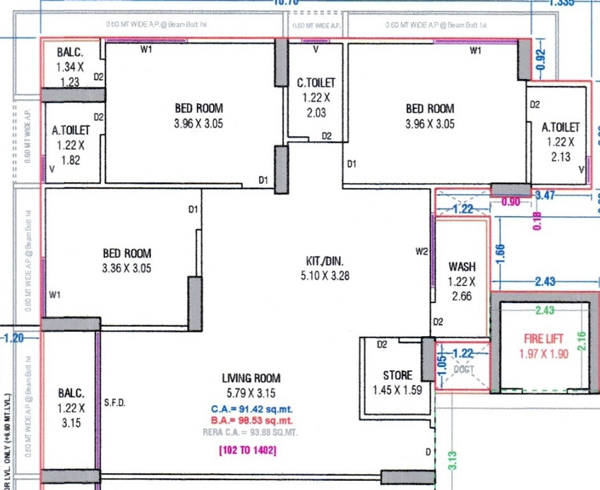 3 BHK Flat in J Eklera Silent Rivera in Valak, Surat - Image 928096