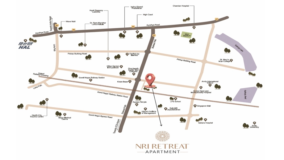 Location of Arpyash NRI Retreat Apartment in Gomti Nagar, Lucknow - Image 427592