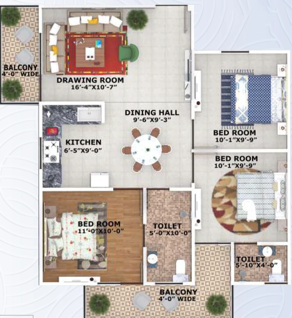 3 BHK Flat in Onella Sai Kohinoor Grand in Deva Road, Lucknow - Image 928100