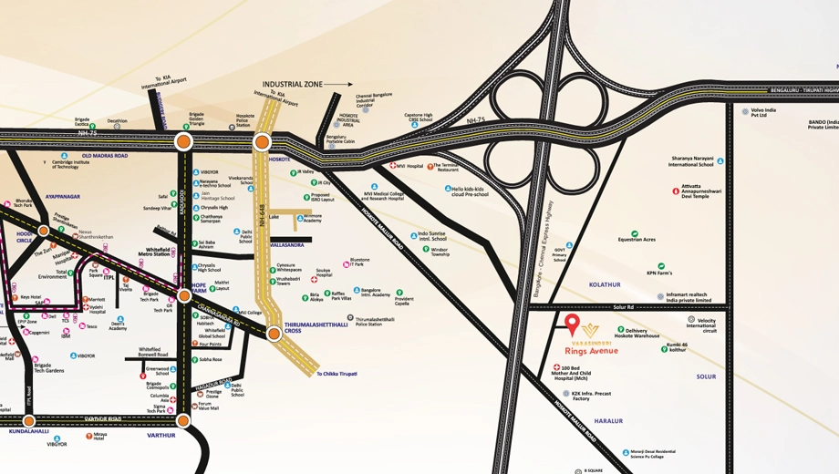 Location of Varasinduri Rings Avenue in Hoskote, Bangalore - Image 427654