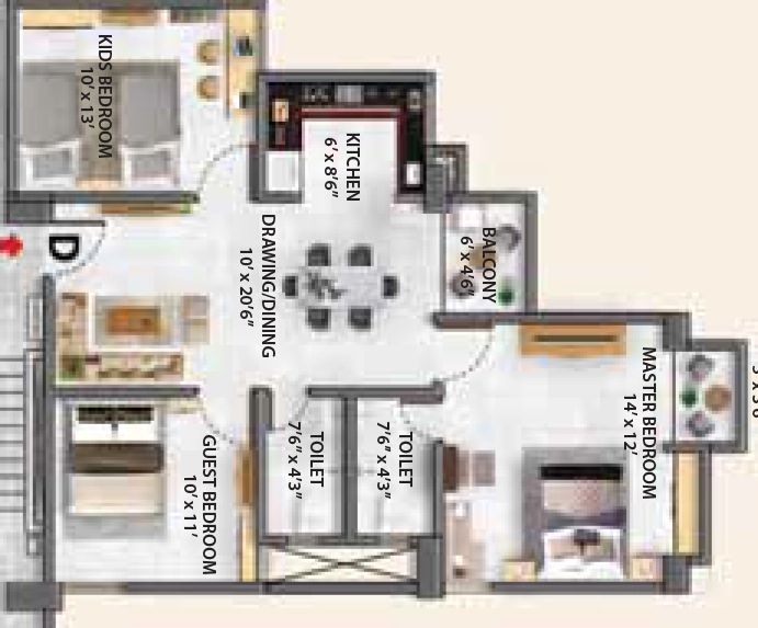 3 BHK Flat in Protech Prime in Kahilipara, Guwahati - Image 928177