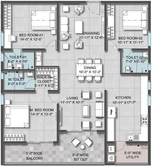 3 BHK Flat in AR Altura in Kollur, Hyderabad - Image 928117