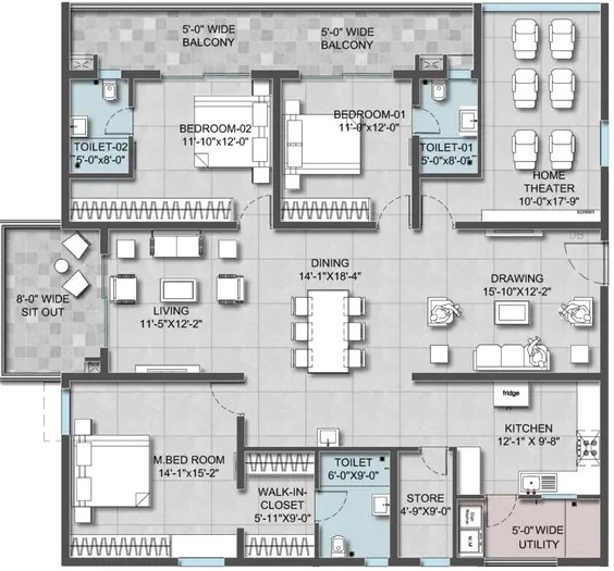 3 BHK Flat in AR Altura in Kollur, Hyderabad - Image 928120