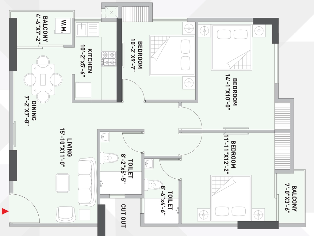 3 BHK Flat in Subham Ashray in Dharapur, Guwahati - Image 928201
