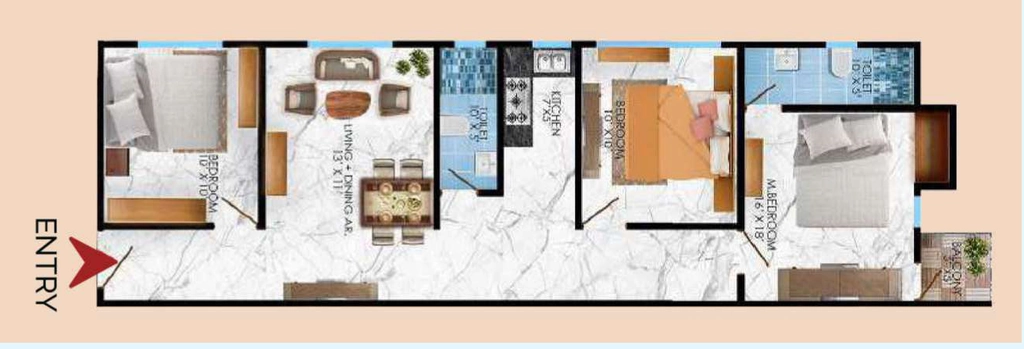 3 BHK Flat in Tridevs Amrit in Lalmati, Guwahati - Image 928207