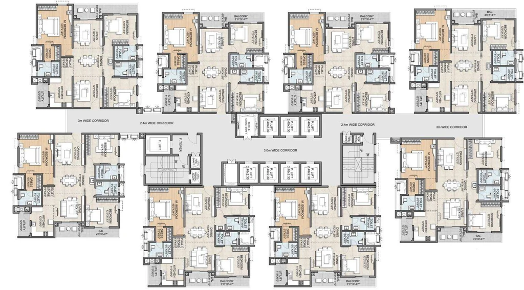 Floor Plan of Auro Sapphire in Kondapur, Hyderabad - Image 427740