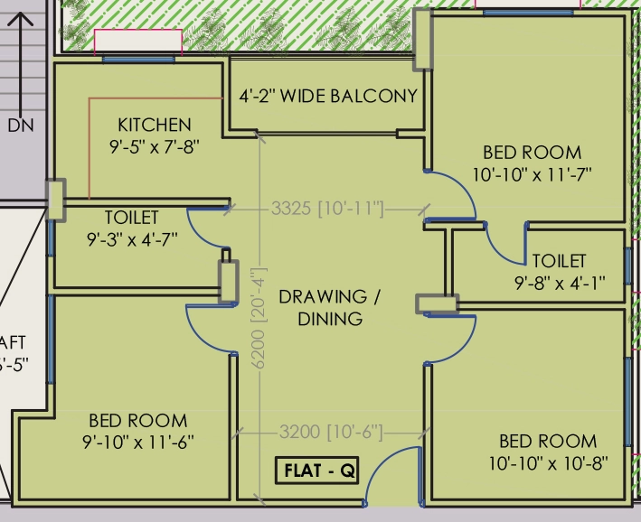 2 BHK Flat in Tulsa Revanta in Lalmati, Guwahati - Image 928212