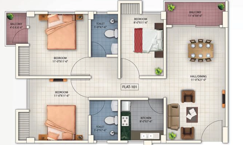 3 BHK Flat in Universal Ecogreens in Lokhra, Guwahati - Image 928233