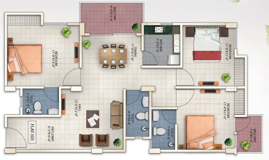 3 BHK Flat in Universal Ecogreens in Lokhra, Guwahati - Image 928234