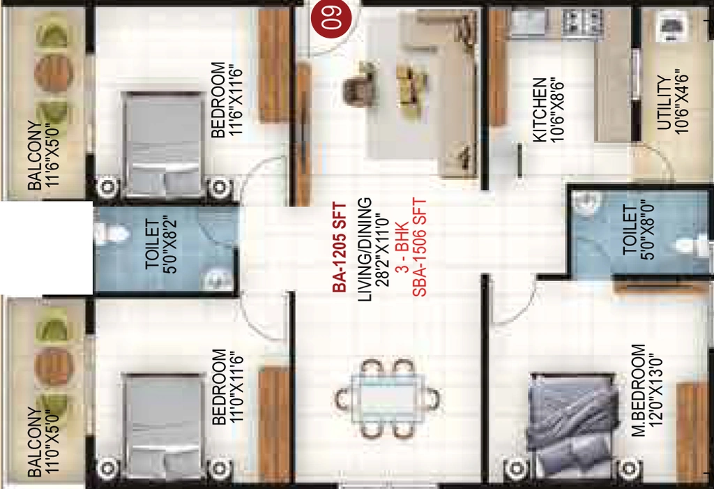 3 BHK Flat in VKK Grand in Horamavu, Bangalore - Image 928185