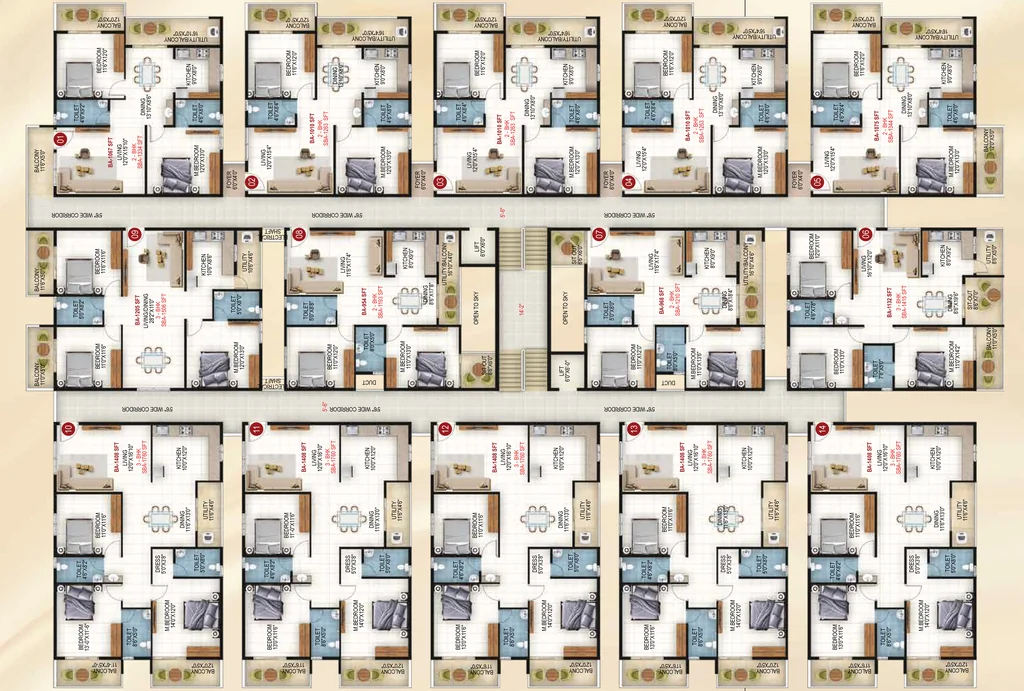 Floor Plan of VKK Grand in Horamavu, Bangalore - Image 427815