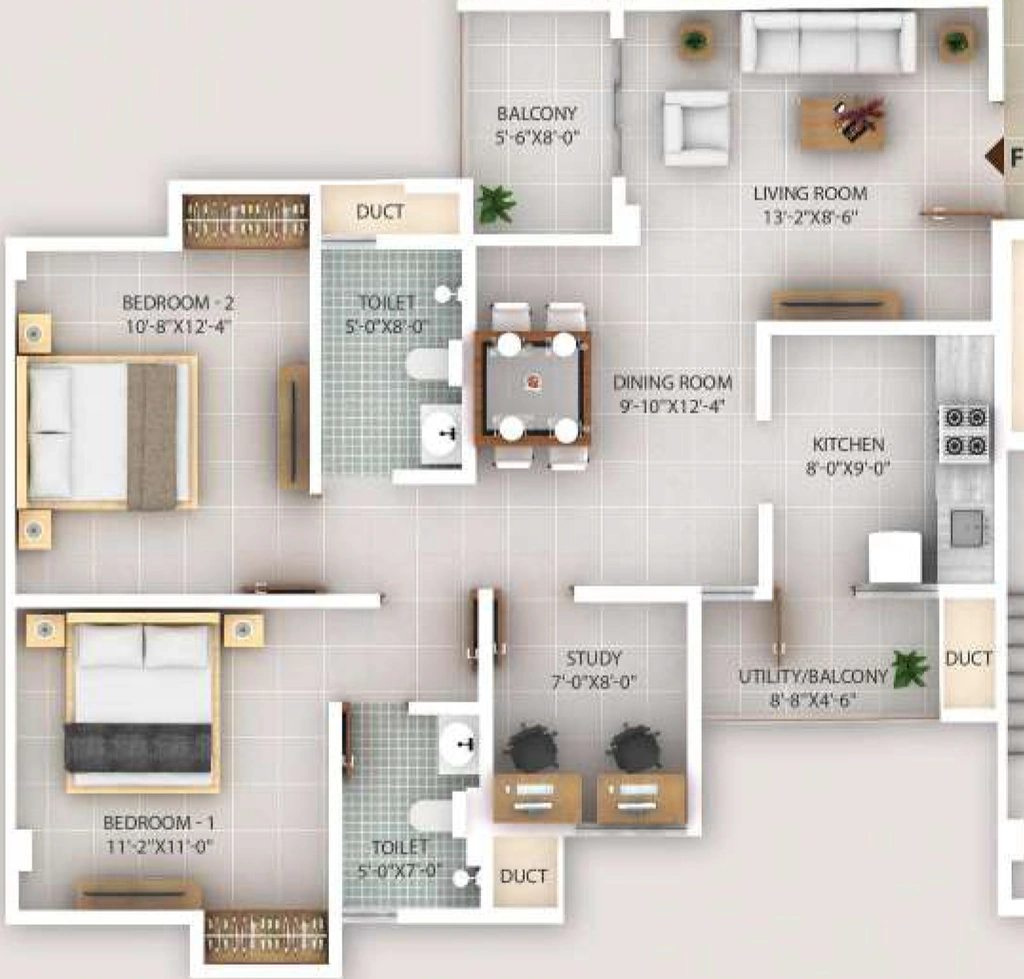 2 BHK Flat in RJB Centauri Dharapur in Dharapur, Guwahati - Image 928284