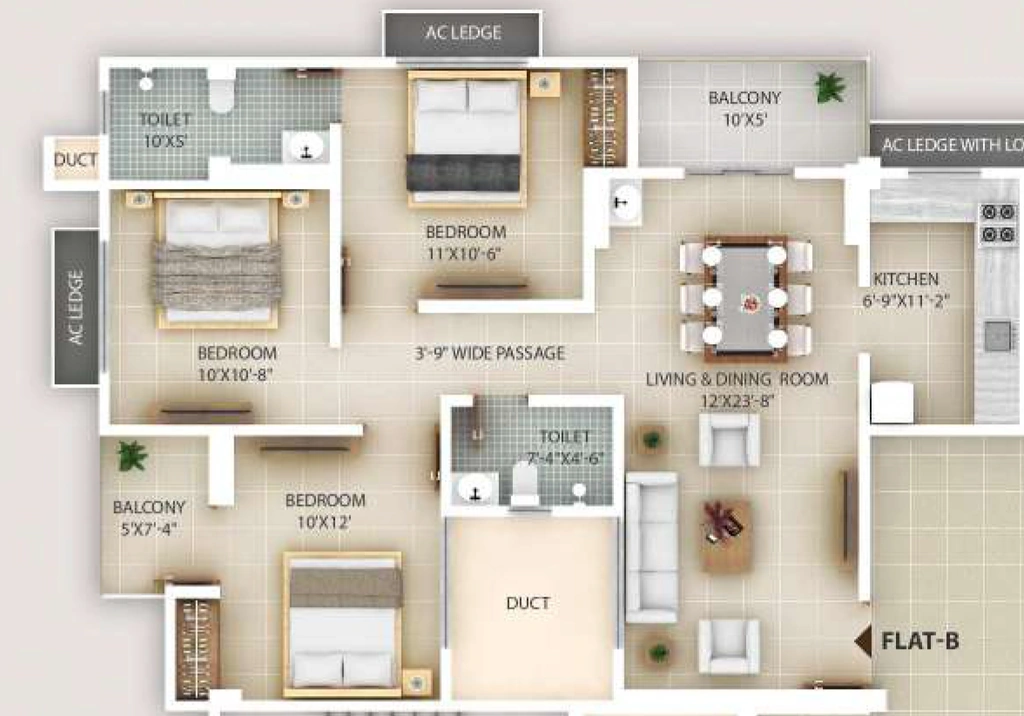 3 BHK Flat in RJB Centauri Dharapur in Dharapur, Guwahati - Image 928285