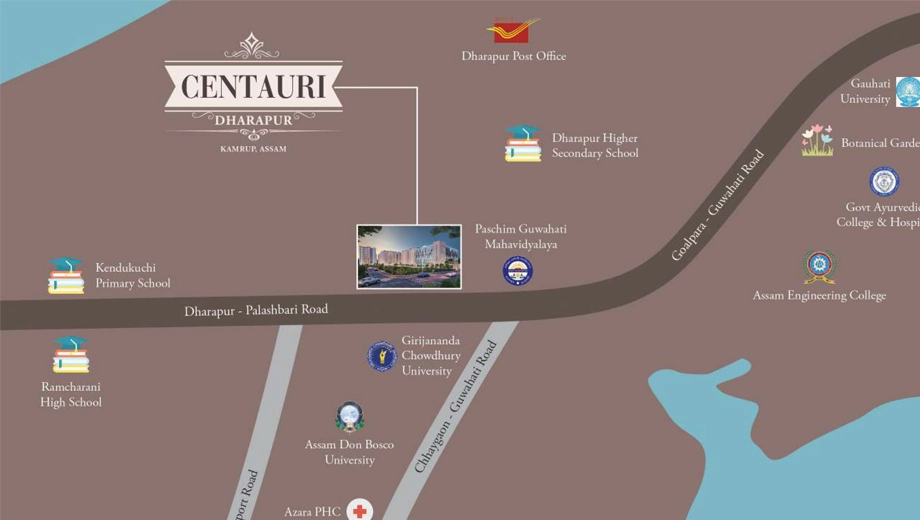 Location of RJB Centauri Dharapur in Dharapur, Guwahati - Image 428079