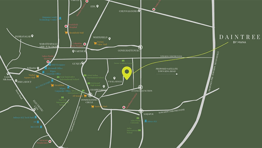 Location of Daintree by Mana in Sarjapur, Bangalore - Image 428031